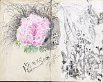 Untitled No. 6 "Flower", Liu Wei (Chinese, born 1965), Accordion album of twenty-four leaves with silk brocade cover; pencil, acrylic, ink, and watercolor on paper, China